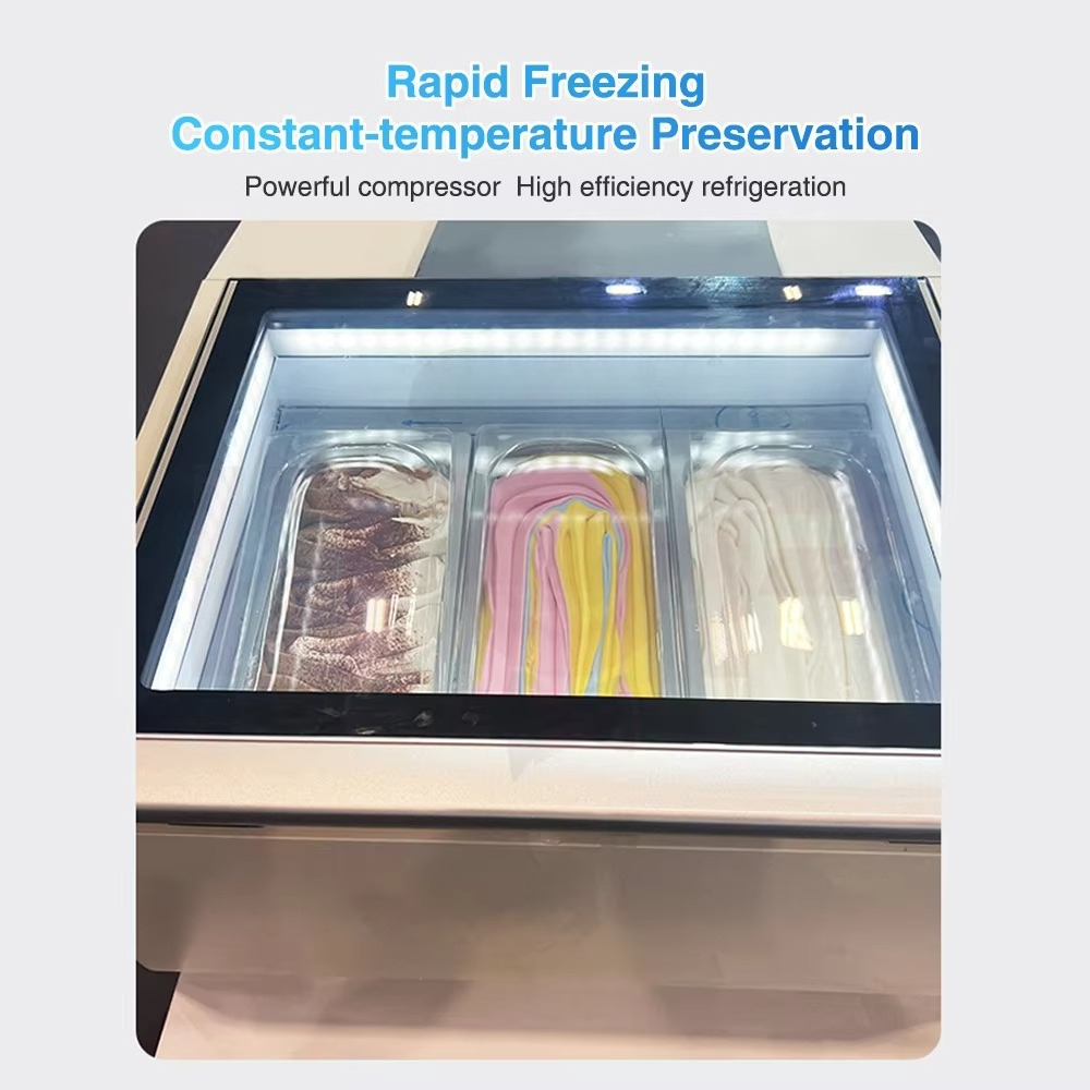 Commercial Chest Freezer - Lemari Pendingin Mini Kaca Komersial, Freezer