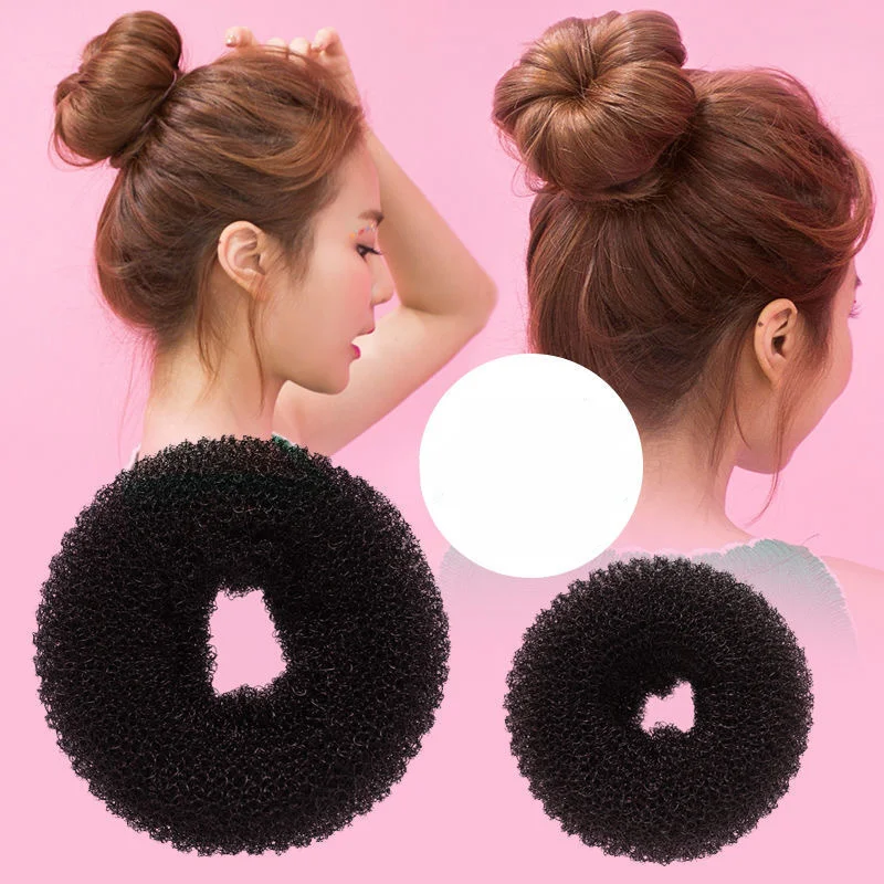 Donut Making Machine - 6/8/9.5Cm Hitam/Coklat/Putih Pembuat Sanggul Rambut Ajaib