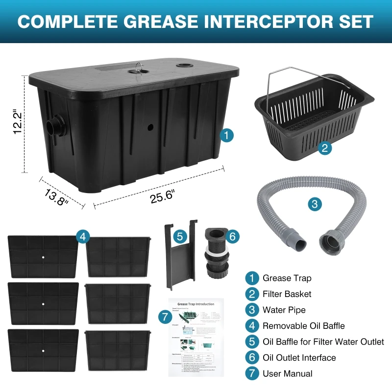Pemisah Minyak dan Air Komersi - Commercial Kitchen Grease Interceptor ulasan dan harga