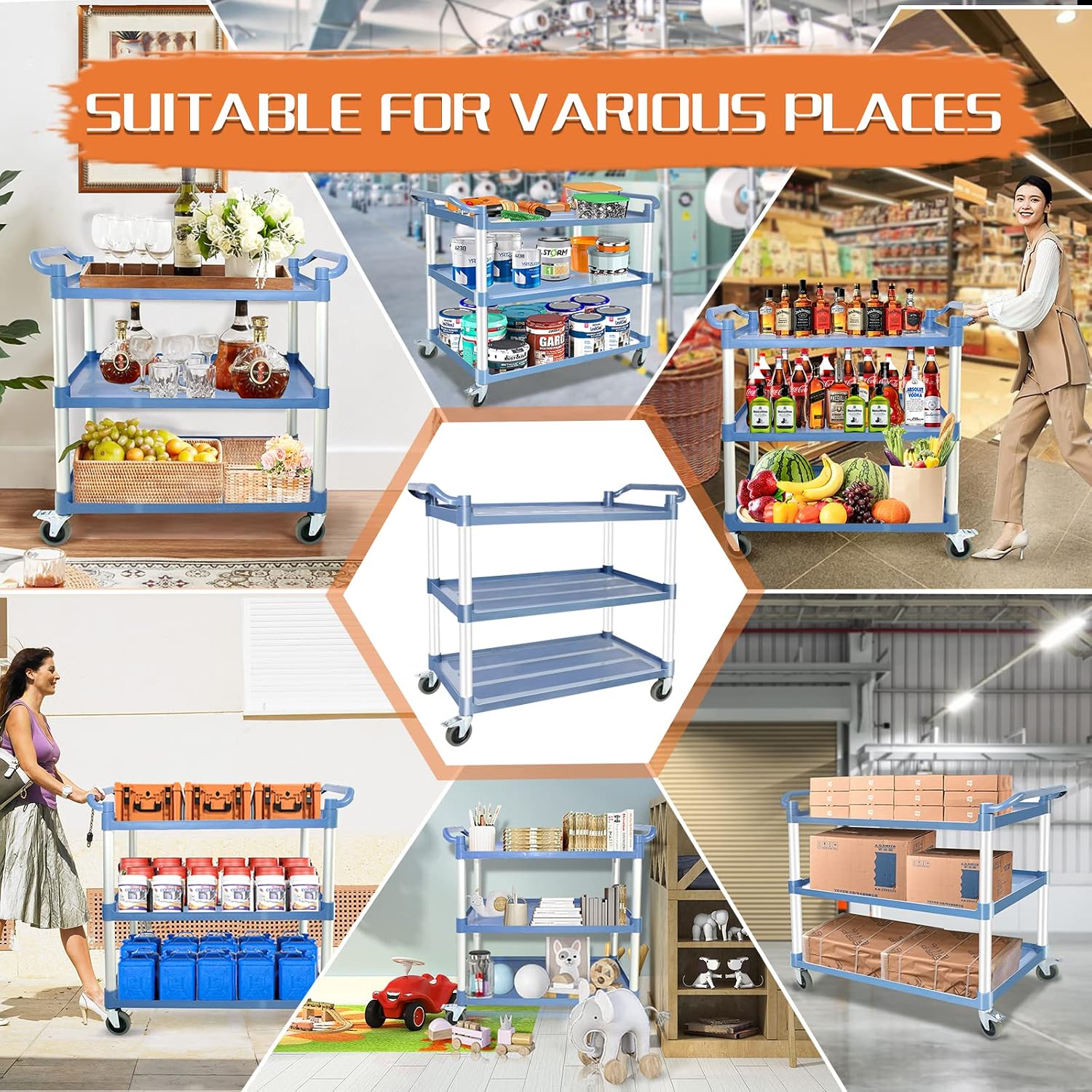 Troli Layanan Utilitas Roda Be - Commercial Kitchen Warehouse ulasan dan harga