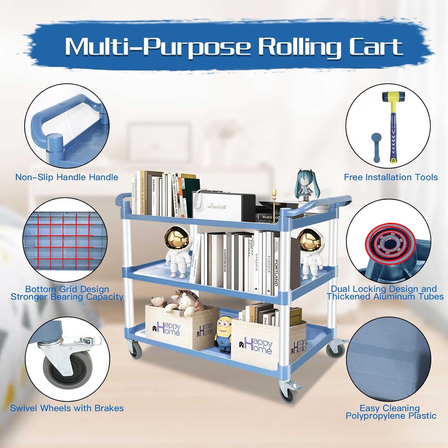 Troli Layanan Utilitas Roda Be - Commercial Kitchen Warehouse ulasan dan harga